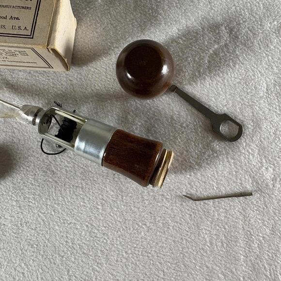 Vintage C.A. Myers Sewing Awl Kit Lock Stitch Leather Tool w Box & Manual - Picture 7 of 8